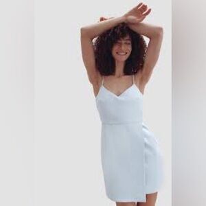 French Connection Light Dream Blue Asymmetrical Mini Dress Size 2 NWT